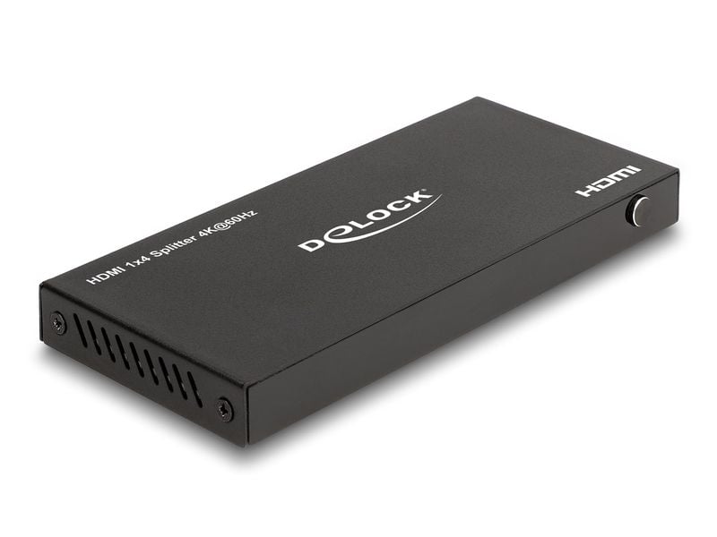 Delock 4-Port Signalsplitter HDMI-HDMI 4K/60 Hz Delock HDMI Splitter 1 x HDMI in zu 4 x HDMI out 4K 60 Hz mit Downscaler