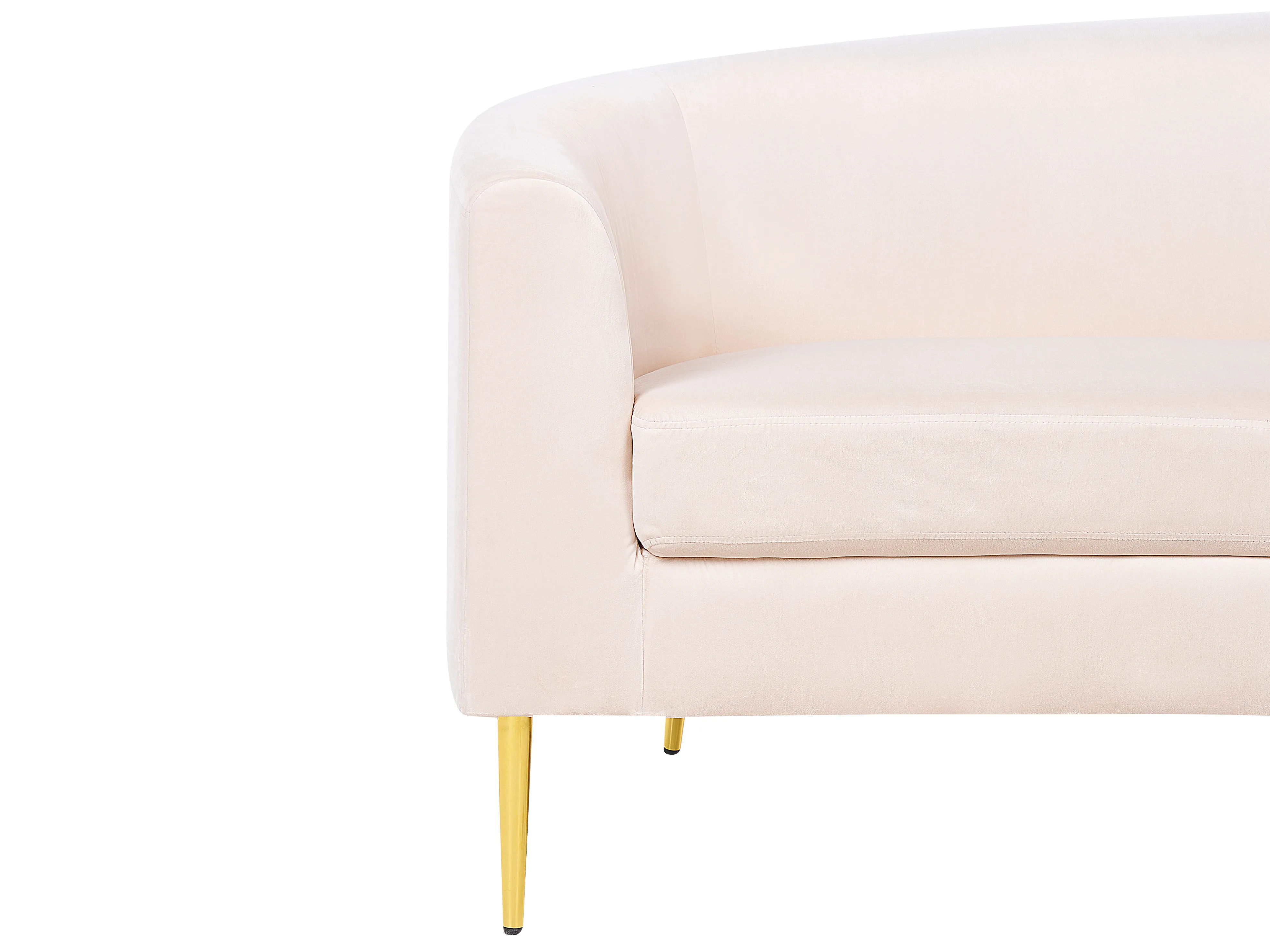 Halfronde bank 4-zits MOSS Fluweel Lichtbeige