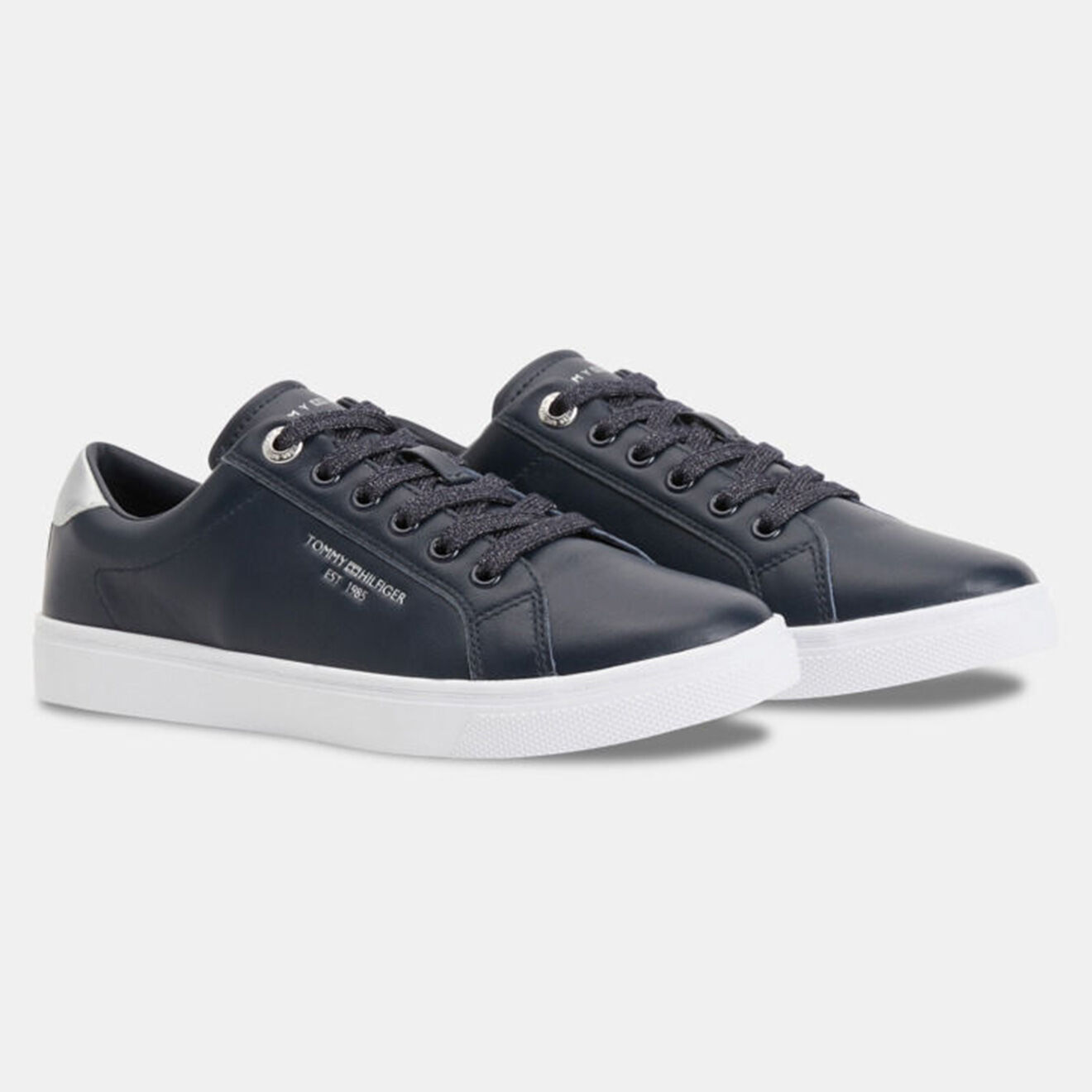 Tommy Hilfiger Baskets en Cuir Lurex bleu marine