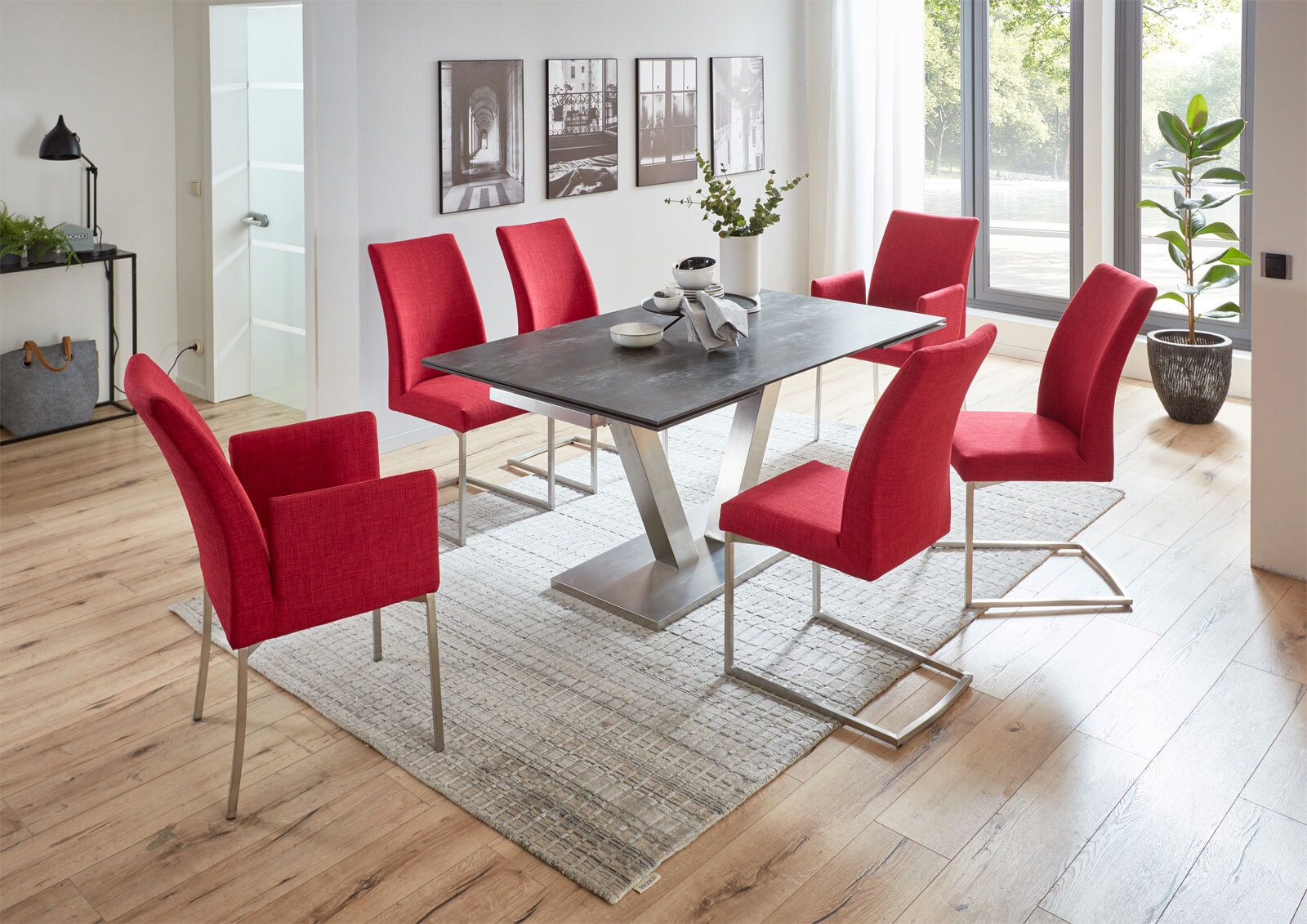 MONDO Esszimmerstuhl AMICO X16-AL Ruby rot
