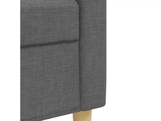 Ensemble de canapés 2 pièces coussins décoratifs gris foncé tissu
