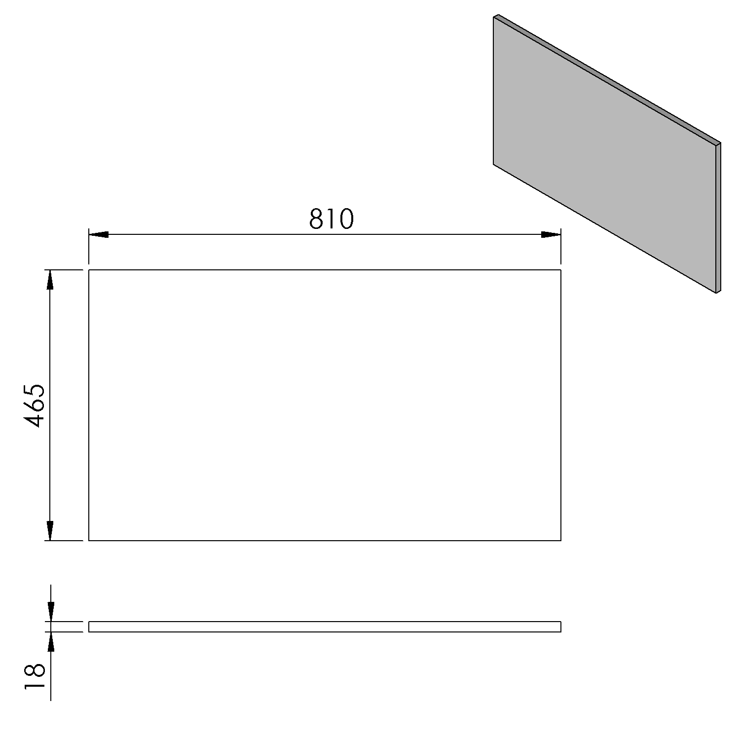 Sapho Cirasa toppaneel 81x46.5cm donkerbruin eiken