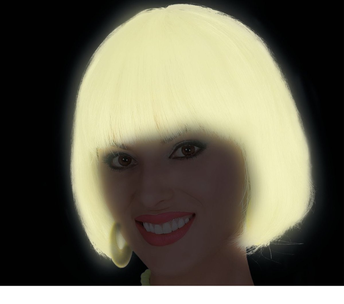 Halloween Pruik Bob Glow In The Dark