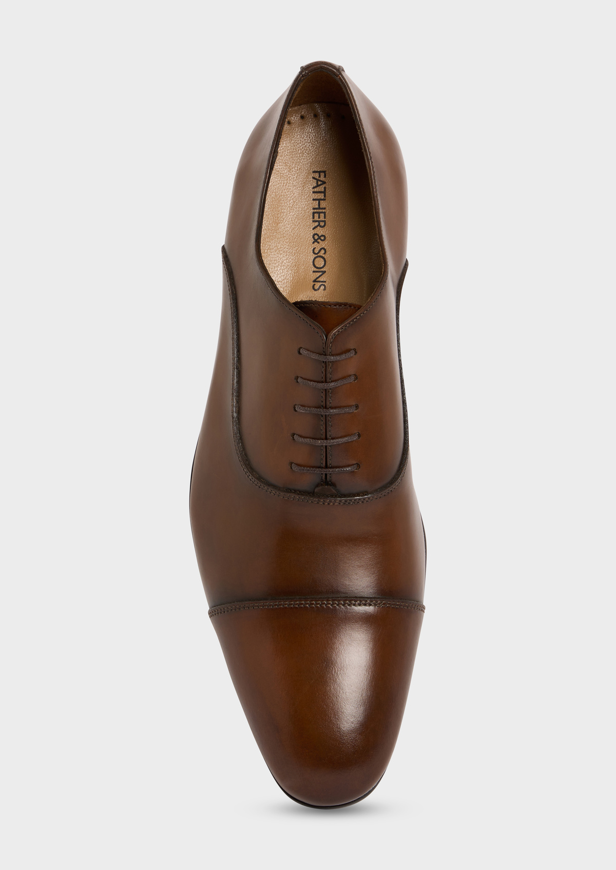 Richelieus en cuir lisse cognac
