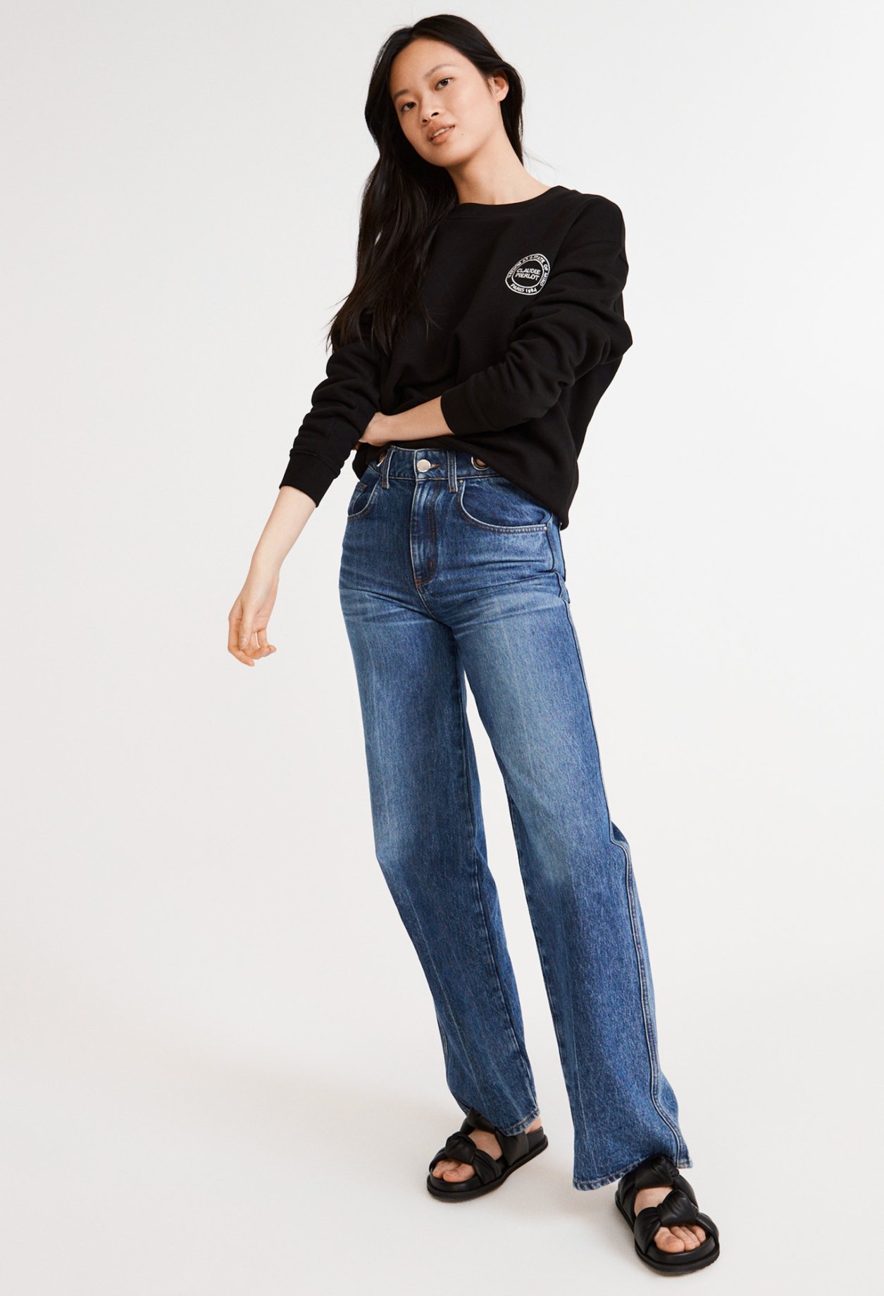 Sweatshirt brode en coton