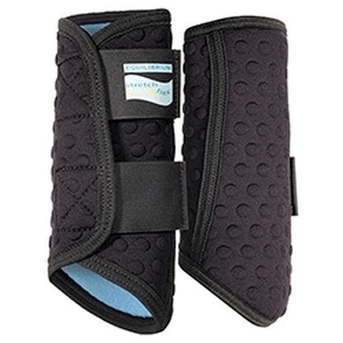 Protetor de cavalo para adestramento, elástico e flexível, preto.
