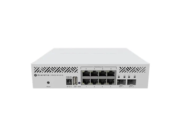 MikroTik CRS310-8G 2S IN - Switch - L3 - 8 x 2.5GBase-T   2 x 10 Gigabit SFP  - desktop, monterbar på stativ