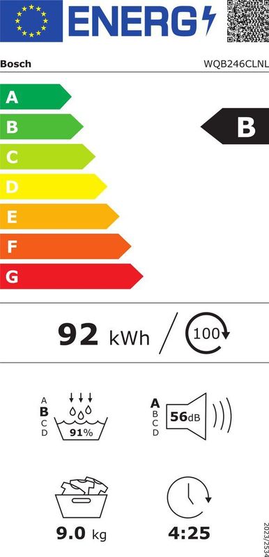 Bosch WQB246CLNL - Warmtepompdroger - Wit - Energieklasse B