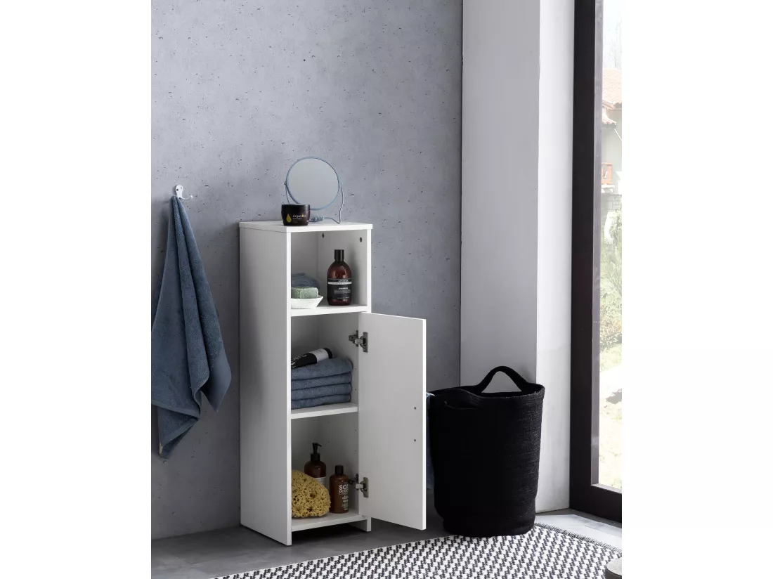 FinBuy Armoire de toilette 30x95,5x30cm Meubles de salle de bain Étagère Moderne
