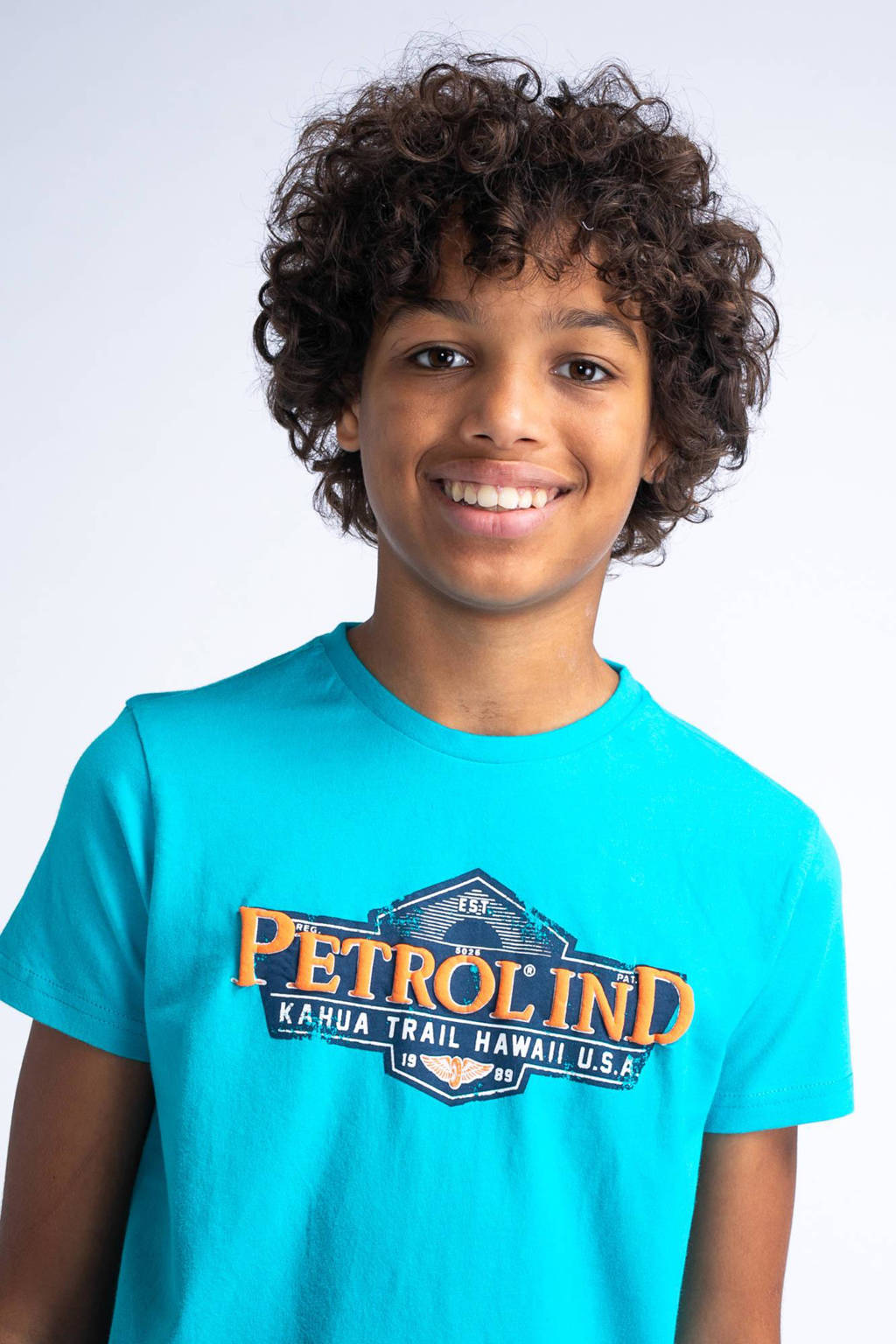 Petrol Industries T-shirt met logo fel blauw