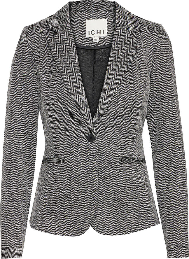 ICHI IHKATE JACQUARD BL4 Black/white herringbone