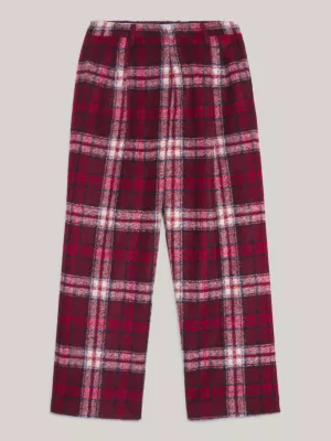 Calças de corte reto com estampa xadrez tartan