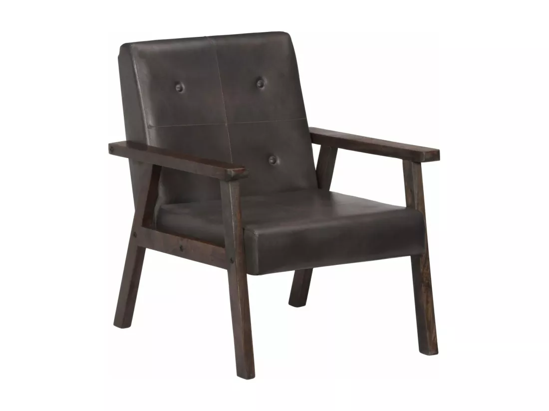 Fauteuil Gris Cuir véritable