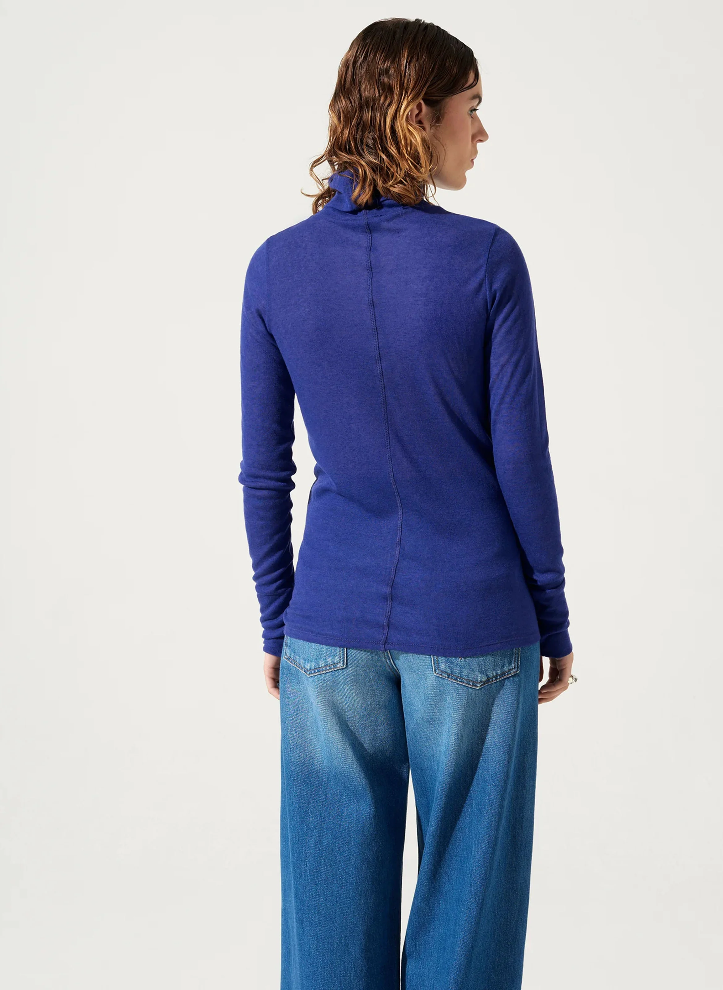 LIVIO - Tee-shirt col roulé ajusté | Violet