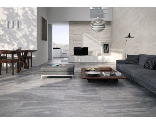 Porseleinen wand- en vloertegel Sahara gris 45 x 90 cm