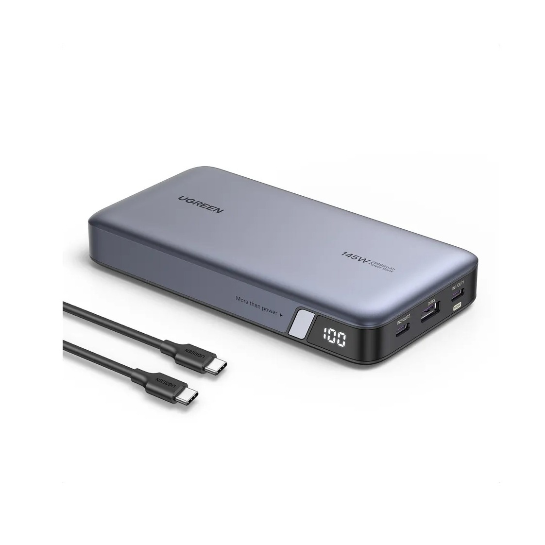(145W) 25000mAh Dual USB C / USB A Powerbank Power Delivery Ladegerät mit LED Anzeige (90597A) - Grau