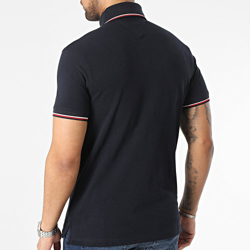 Polo Manches Courtes 1985 RWB Tipped Slim 0750 Bleu Marine