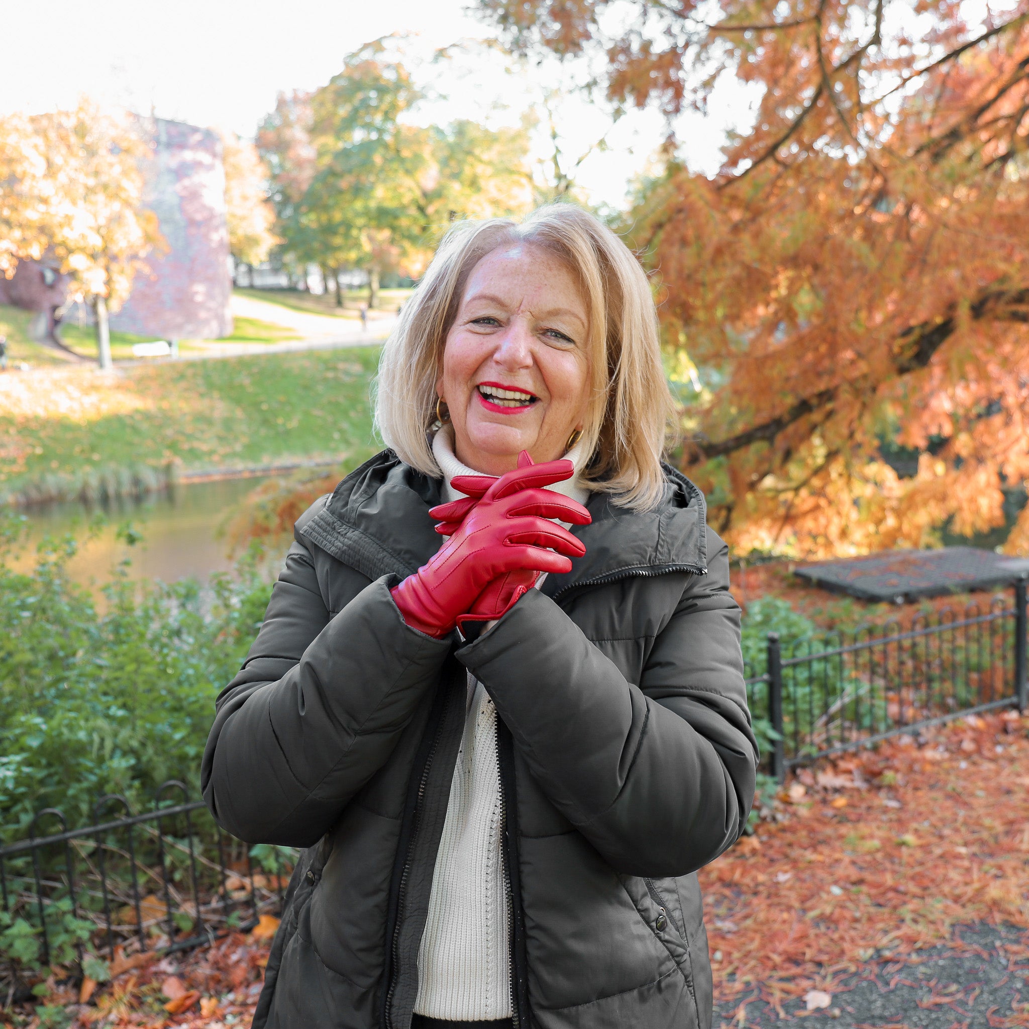 Handschoenen 'Carla' rood Rood