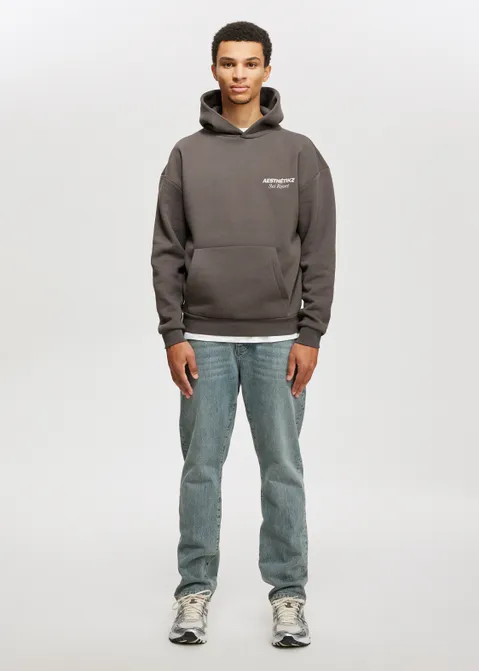 Hoodie met print ski resort bruin (BRN.CL)
