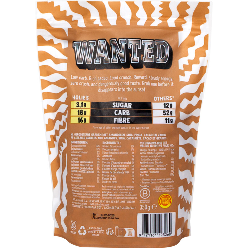 Holie's Granola low carb cacao nuts & seeds