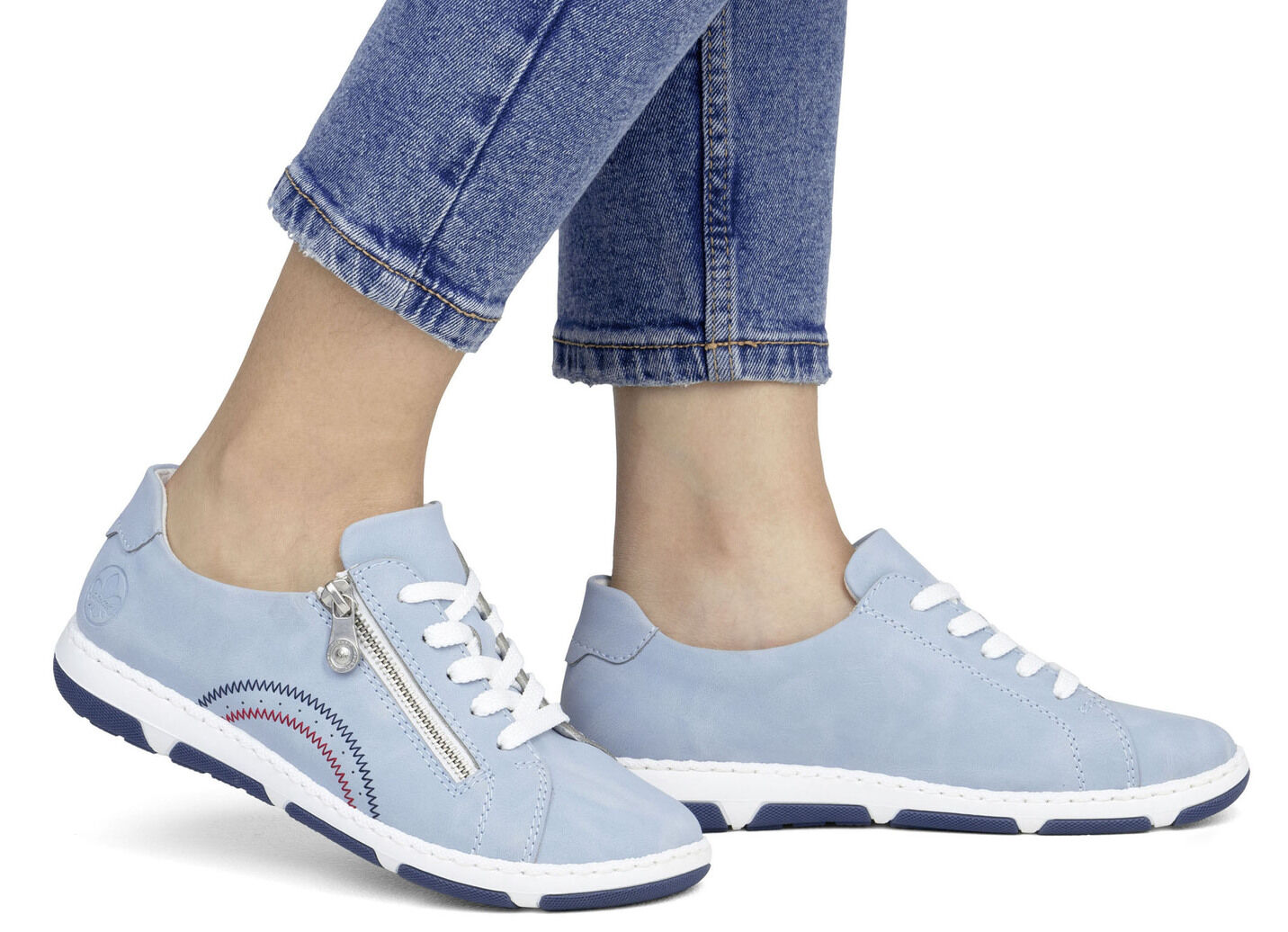 Rieker, bequeme Damen-Sneaker, Weite H, mit herausnehmbarem Fussbett