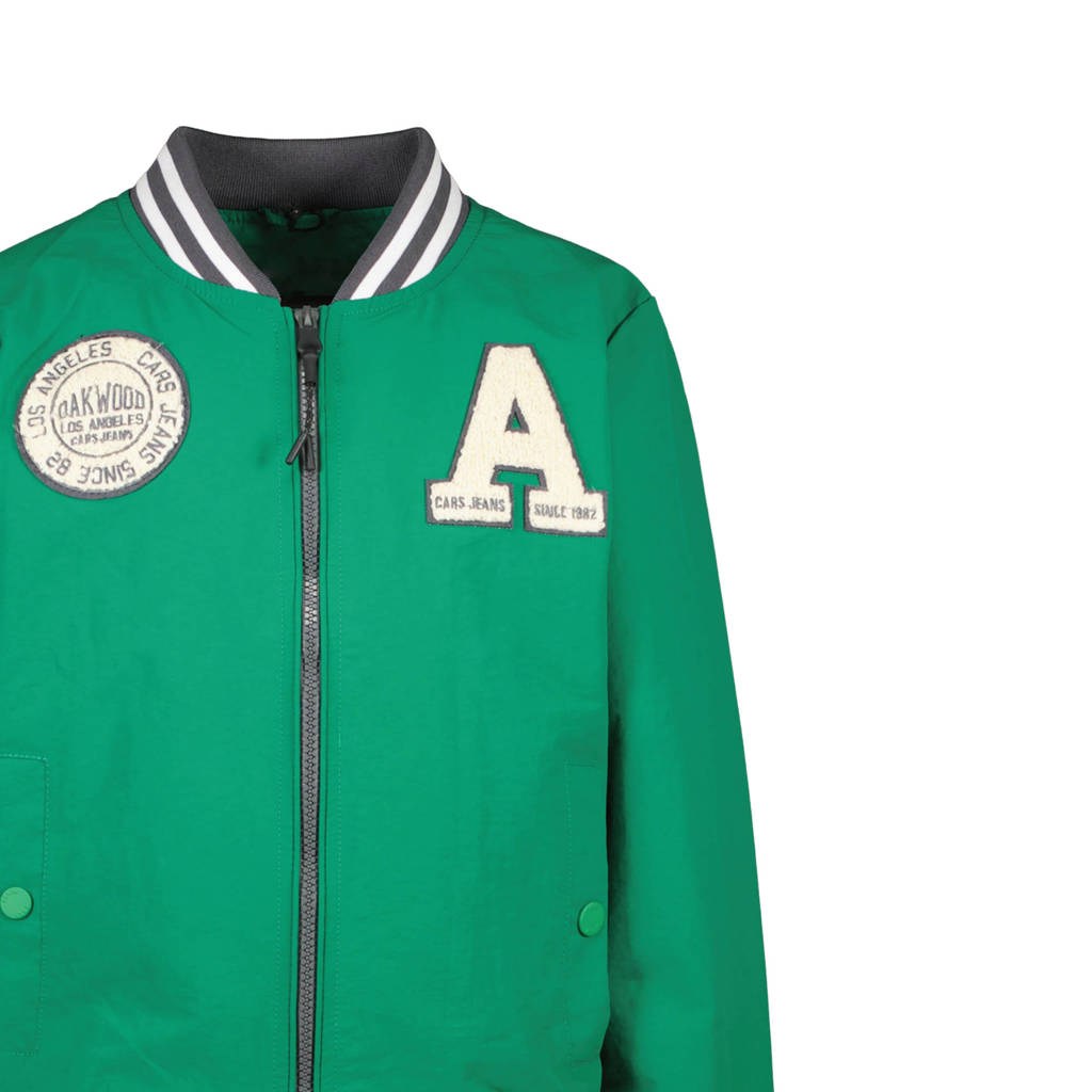 Cars baseball jacket JUSTIN met logo groen/wit