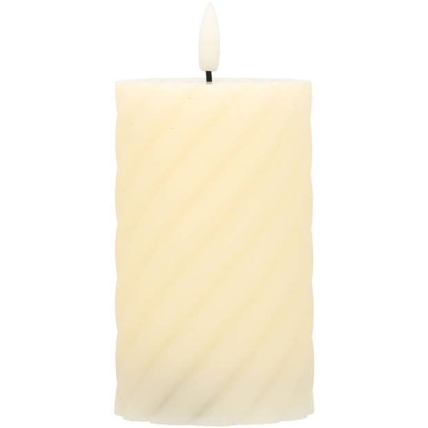 Blokker LED Kaars Swirl - 7,5x12,5 cm - Wit