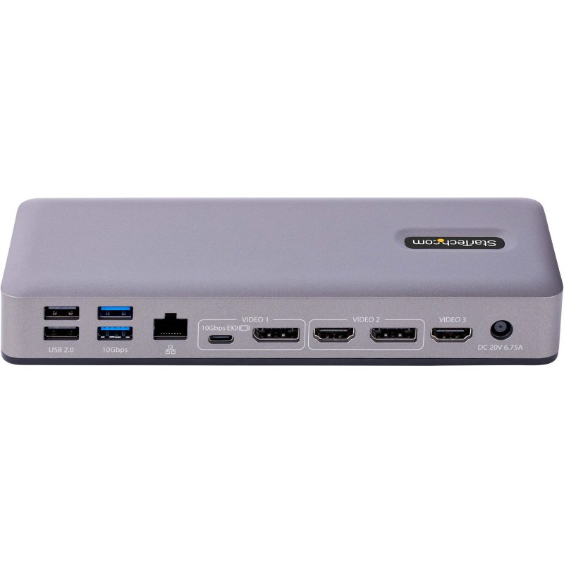StarTech.com Station d'Accueil USB-C - Hub USB-C Multi-Moniteur HDMI/DP/DP Alt Mode - 3x 4K30 / 2x 4K60 - Dock USB 7 ports - 60W Power Delivery 3.0 - GbE - 3.5 Audio - Station d'Accueil Universelle