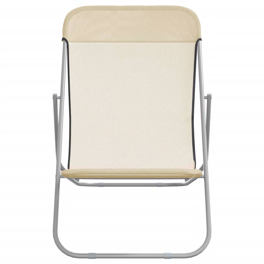 Chaises de plage pliantes 2pcs textilène acier enduit de poudre