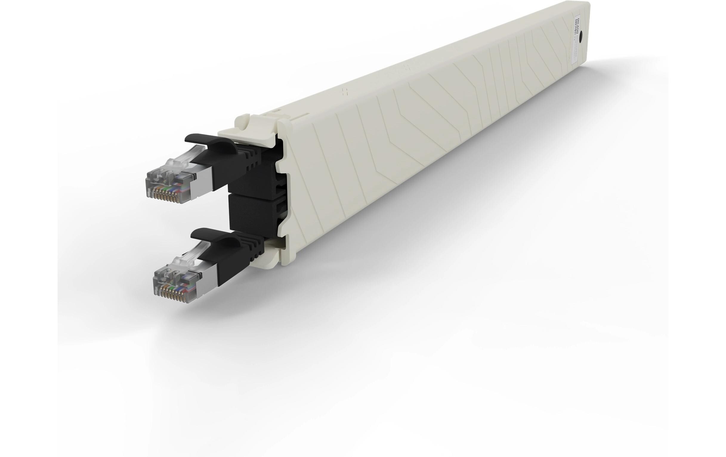 patchbox.one / Cassette / 8RU / Cat 6A, STP, 0.8 m, SchwarzAll-in-One Lösung für Ordnung im Netzwerkschrank