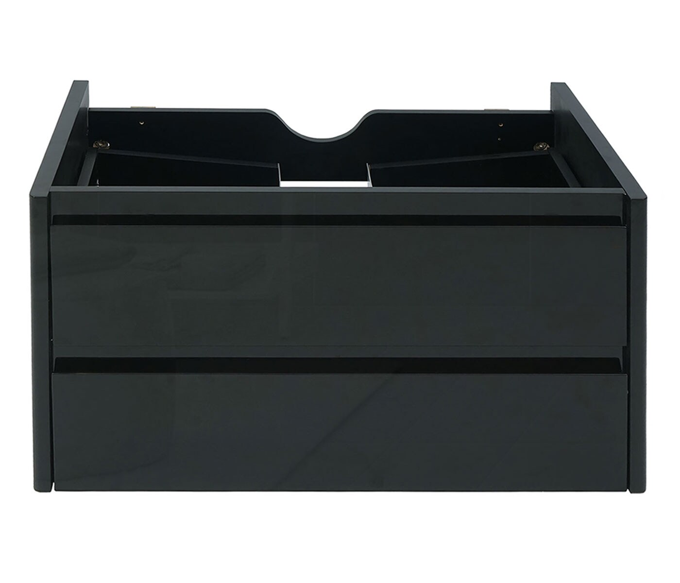Waschbeckenunterschrank MCW-B19, Waschtischunterschrank Waschtisch Badezimmer, hochglanz Soft-Close 50x80cm ~ schwarz