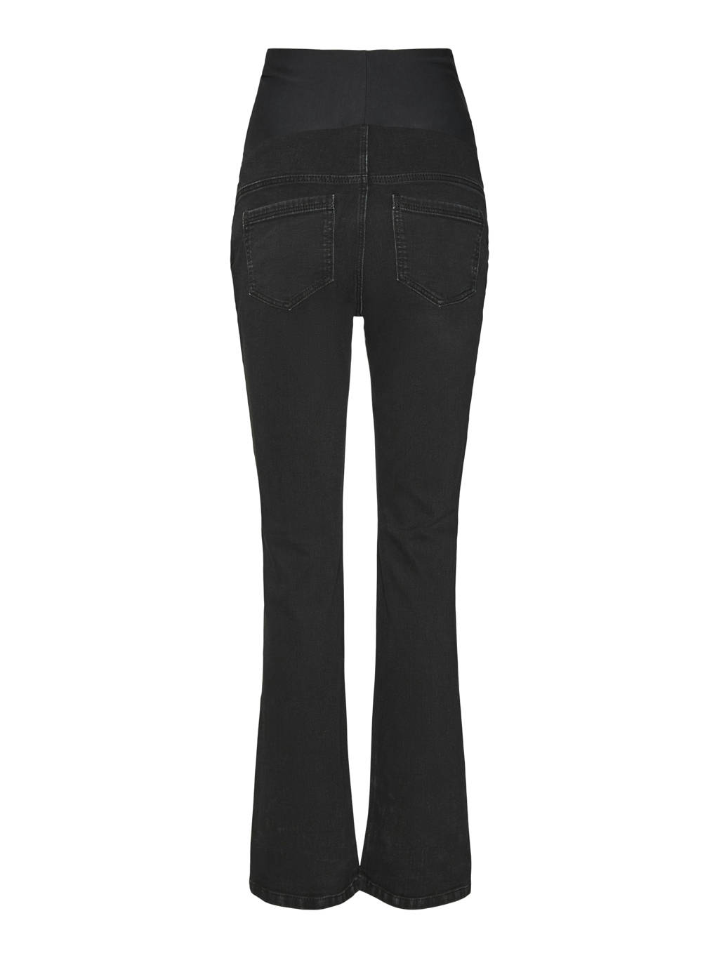 MAMALICIOUS high waist zwangerschaps flared jeans MLCILLE black denim