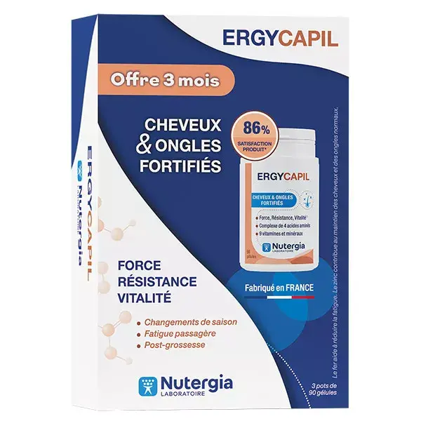 Nutergia Ergycapil Fortificado para Cabelo e Unhas 3 x 90 cápsulas