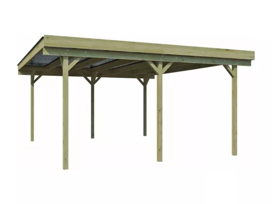 Carport double en bois Basic 5,1 x 5 m