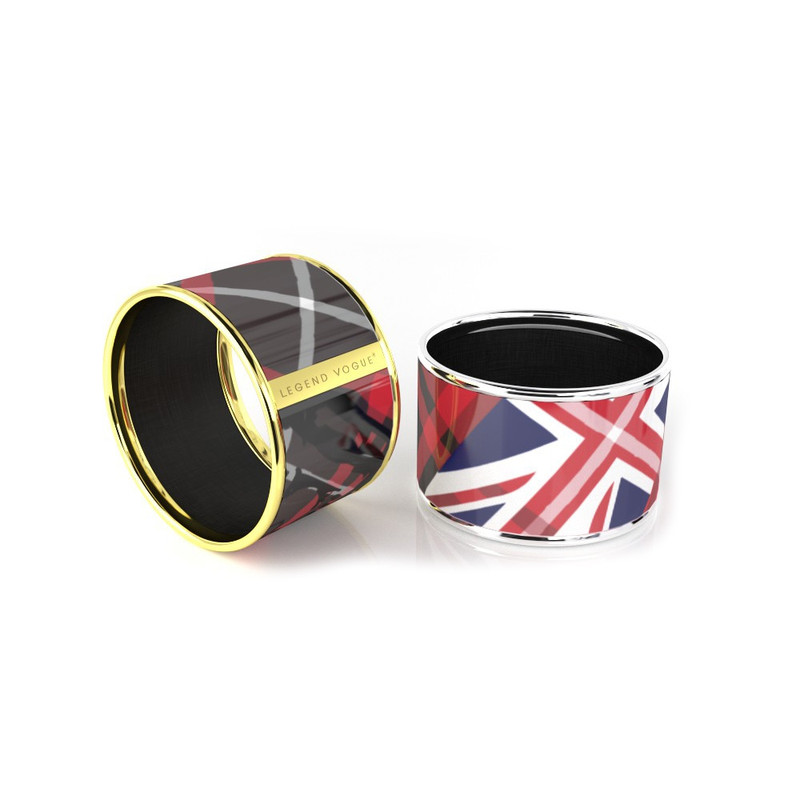 Legend Vogue - Bracelet Bangle Or Jaune Exotic Romance England Noir Rouge Blanc