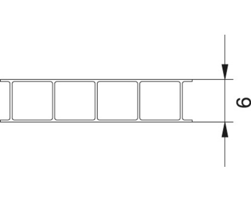 Gutta polycarbonaat meerwandige plaat/wandplaat helder 6.35-6 3000 mm x 1050 mm x 6 mm