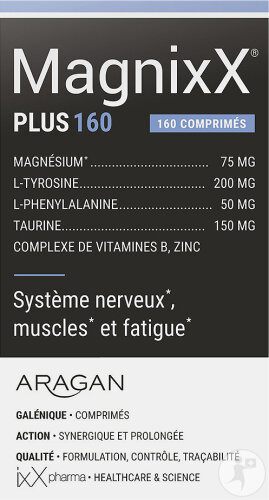 ixX Pharma MagnixX Plus Magnésium Vitamines B Fatigue Muscles & Système Nerveux 160 Comprimés