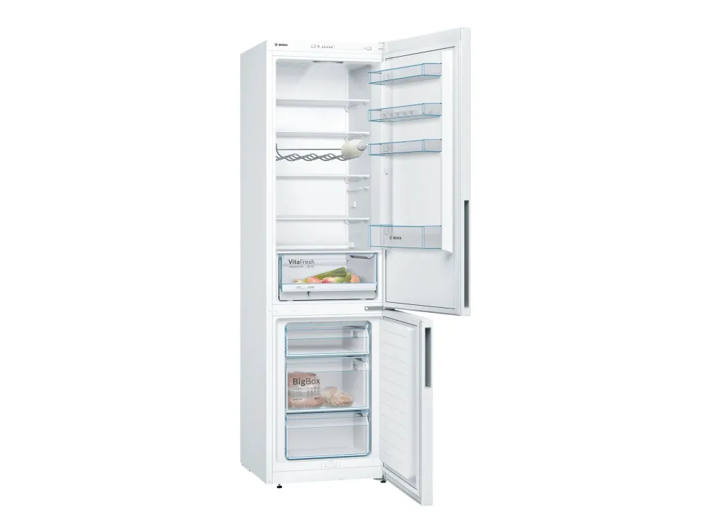 Bosch Serie | 4 KGV39VWEA - Køleskab/fryser - bund-fryser - bredde: 60 cm - dybde: 65 cm - højde: 201 cm - 343 liter - Klasse E - hvid