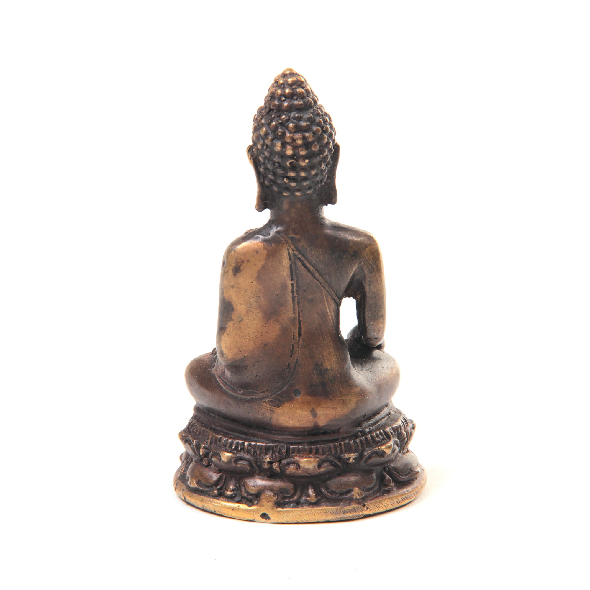 Buddha sitzend, aus Bronze, B 5,5 cm, H 10 cm von fischer's lagerhaus