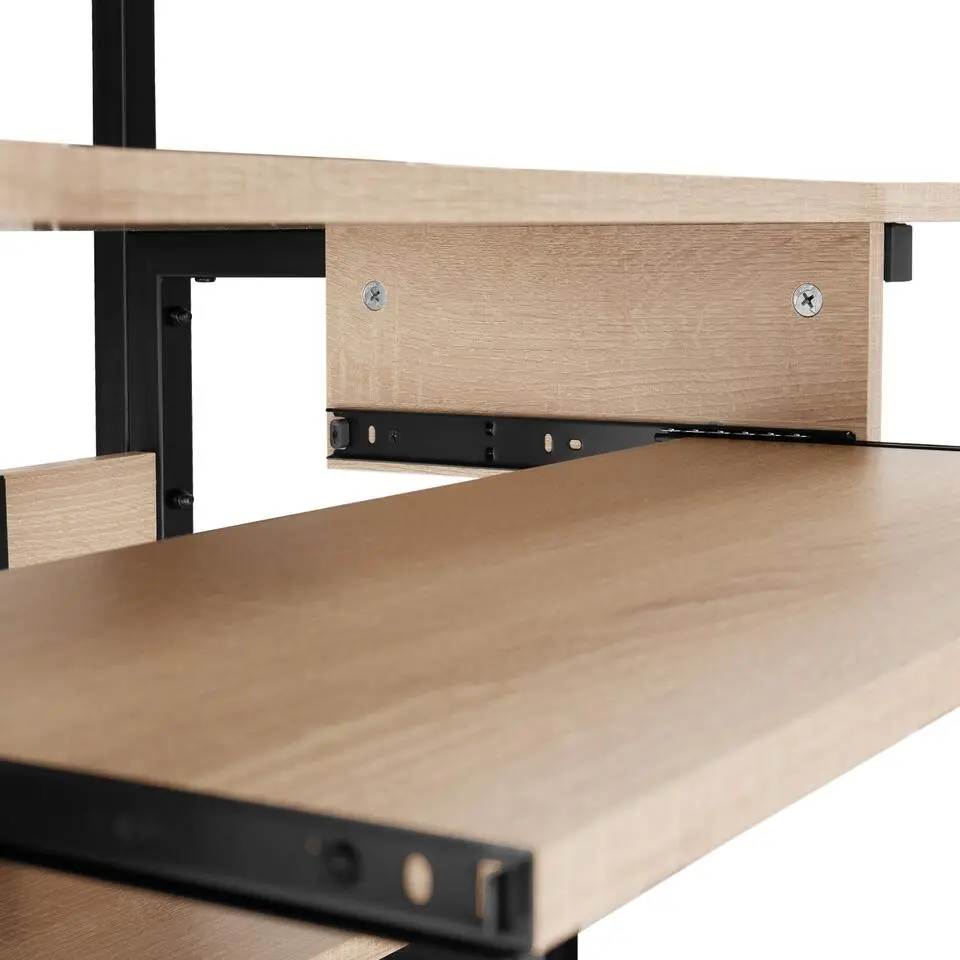 tectake Bureau Fife 80x65,5x130,5cm, Industrieel Licht Hout, Eiken Sonoma