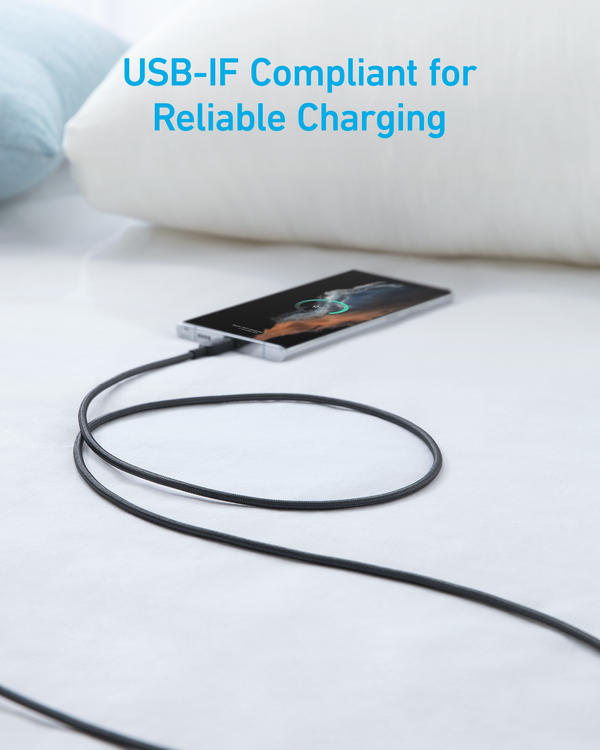 Anker - 322 USB-A til USB-C Kabel Nylon - 1.8 Meter - Hvid