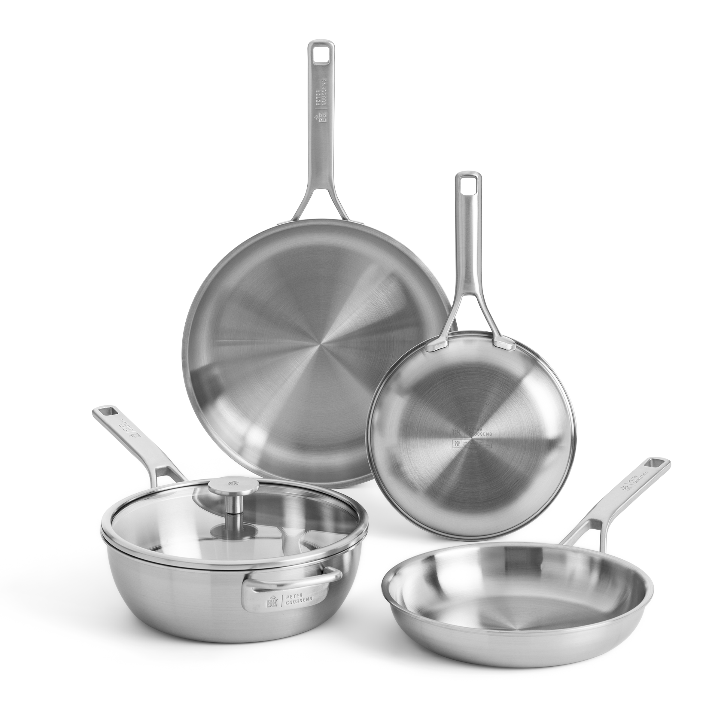 Maestro RVS koekenpanset (20cm   24cm   28cm)   Sauteuse met Gratis ko