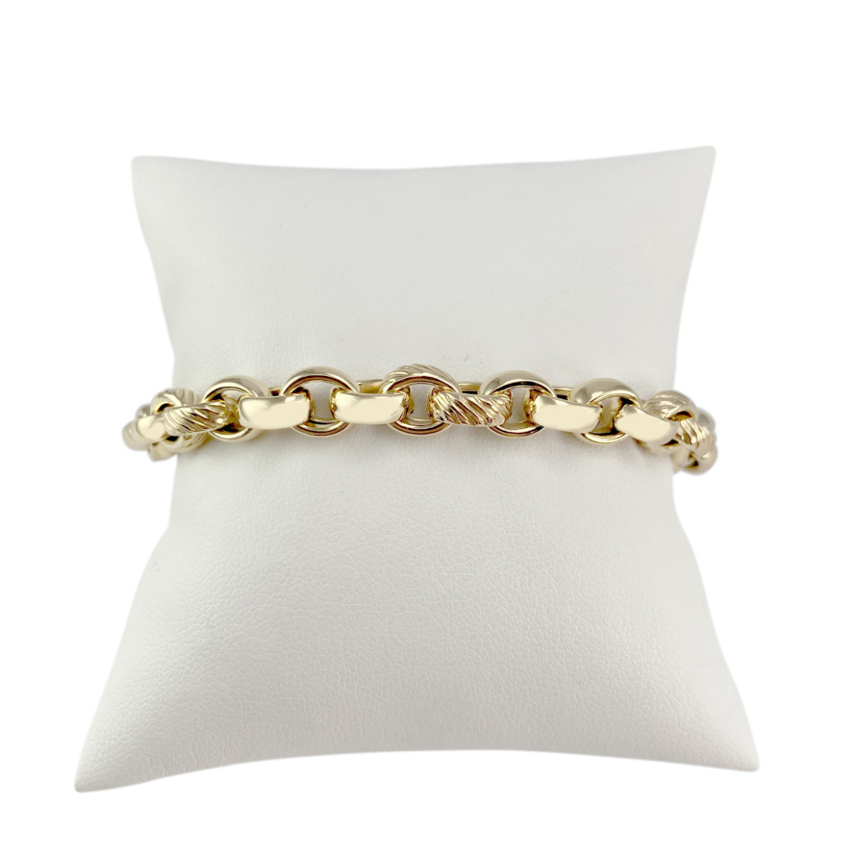 Bracelet d'occasion or 750 jaune mailles ovales alternées 18 cm