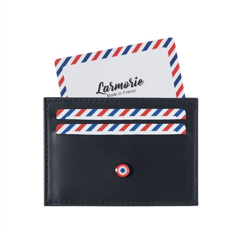 Porte-cartes Georges 2.0 en cuir végétal Lune bleue