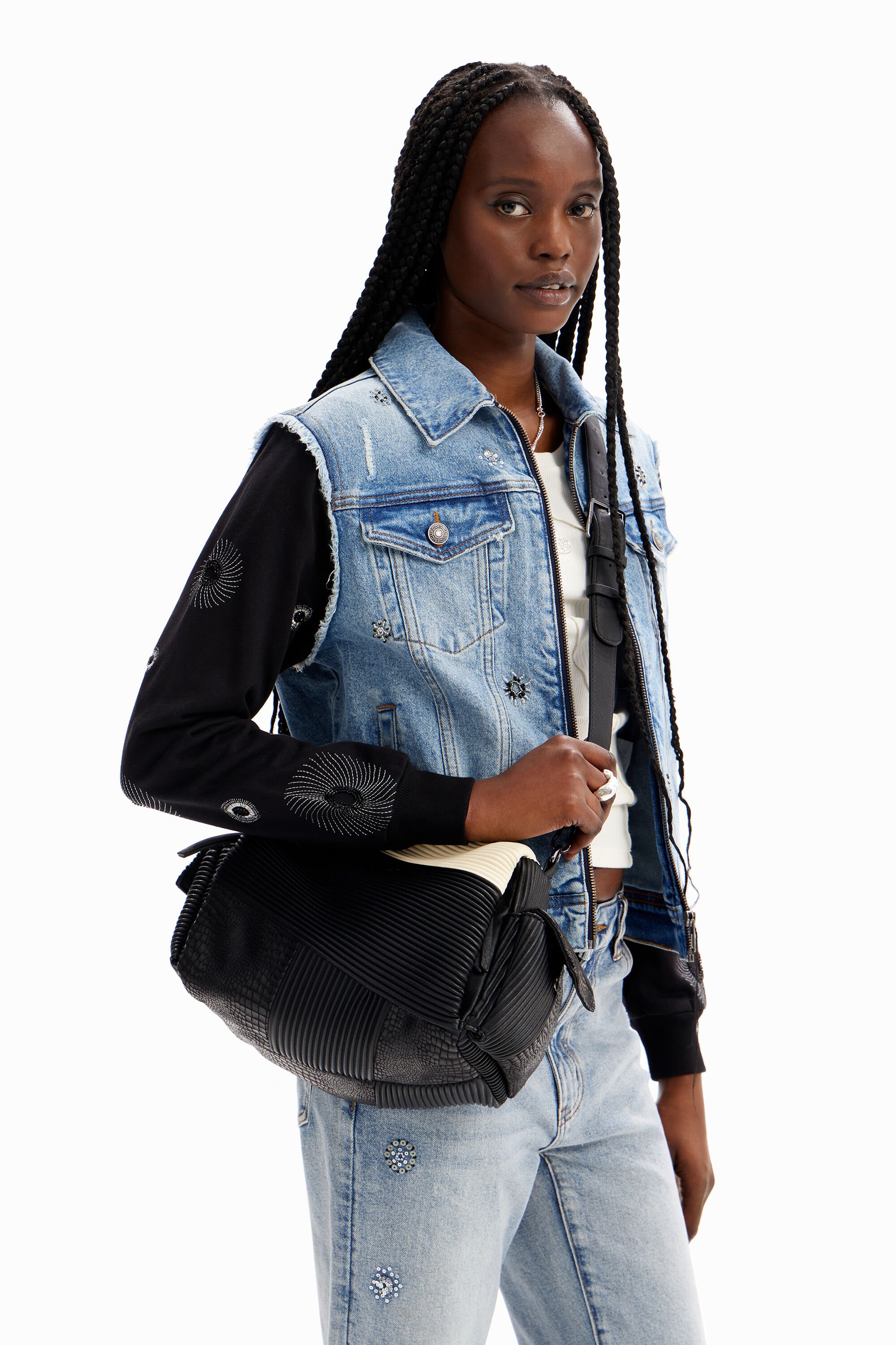 Sac moyen patchwork texturé
