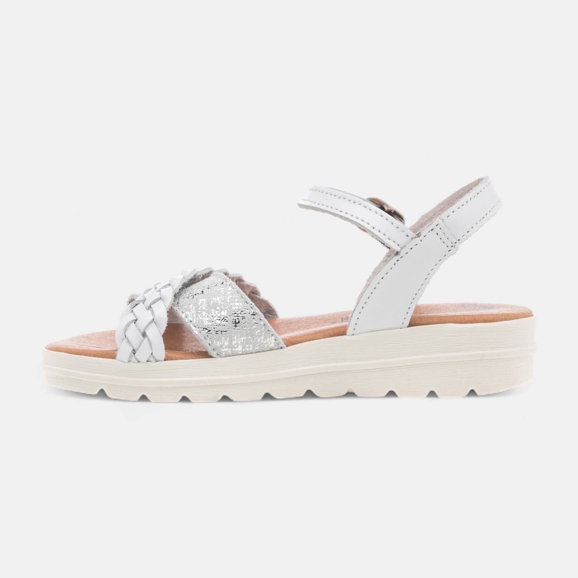 Sandales Fille en cuir blanc