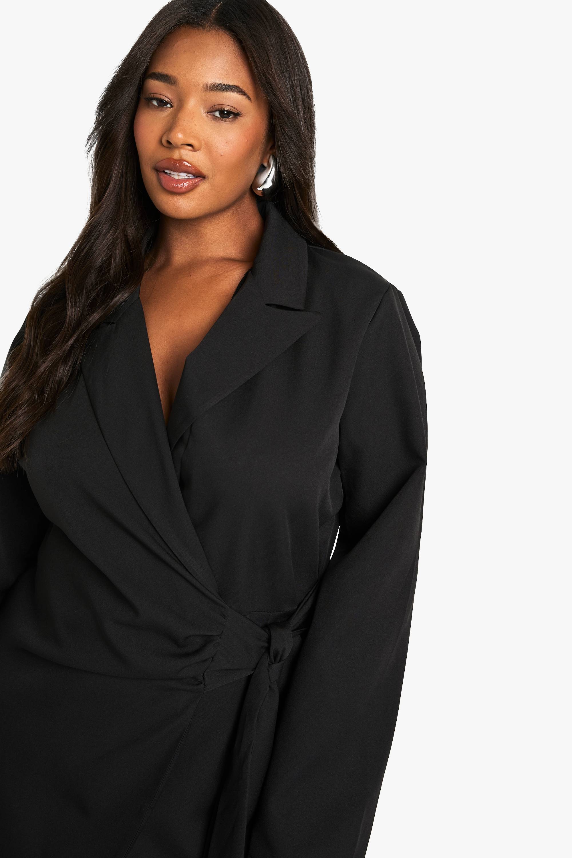 boohoo Robe Blazer Cintrée à Nouer à la Taille