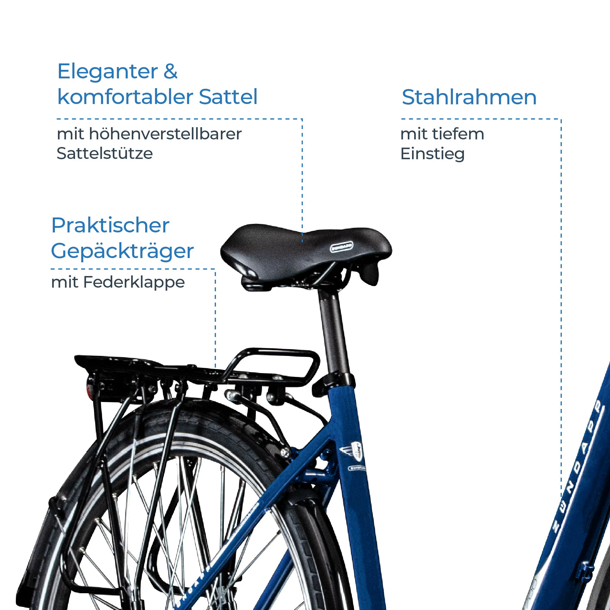 Zündapp Z700 Damenfahrrad 28 Zoll ab 150 cm Hollandrad mit Korb und Beleuchtung