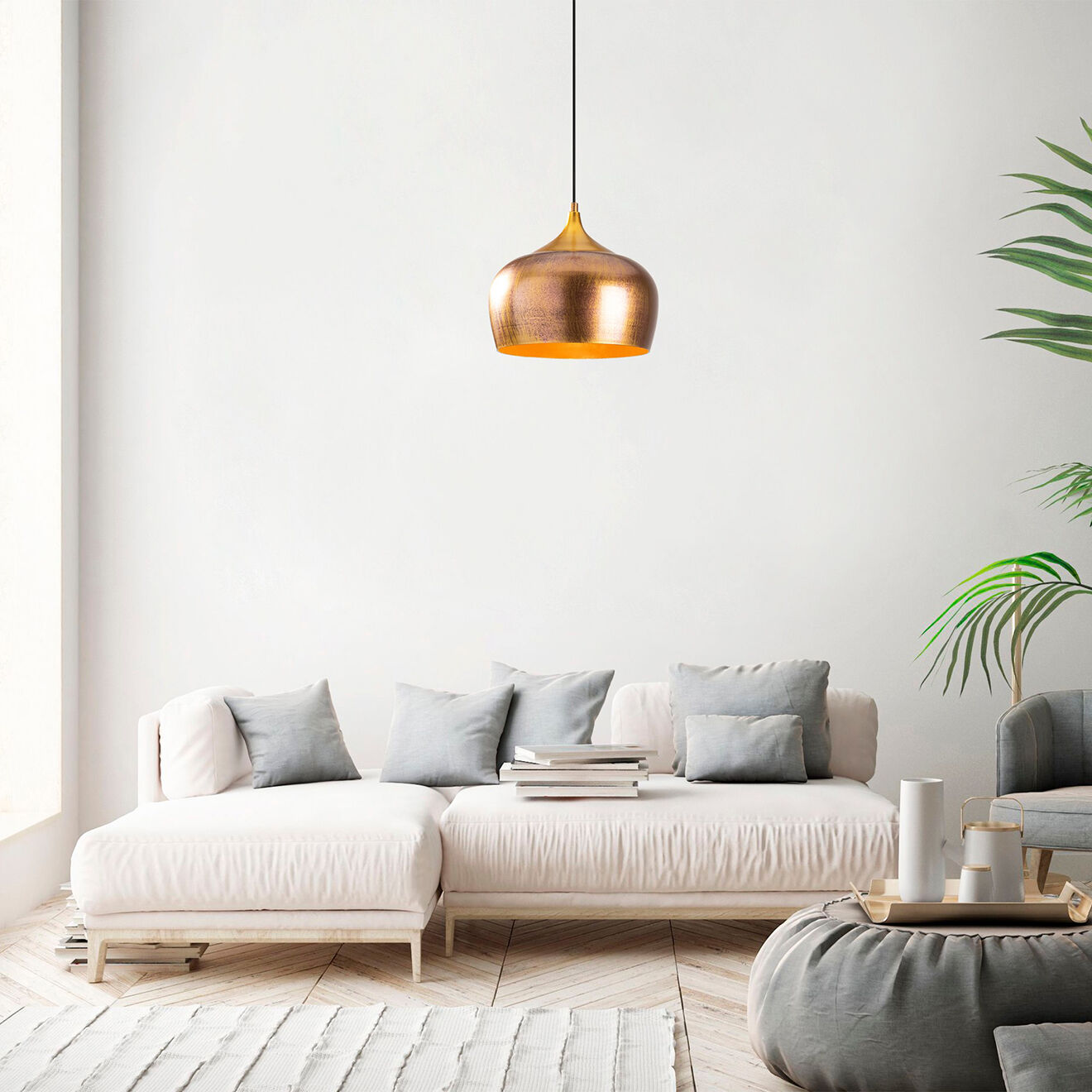 Opviq Suspension Berceste dorée - 30x30x123cm