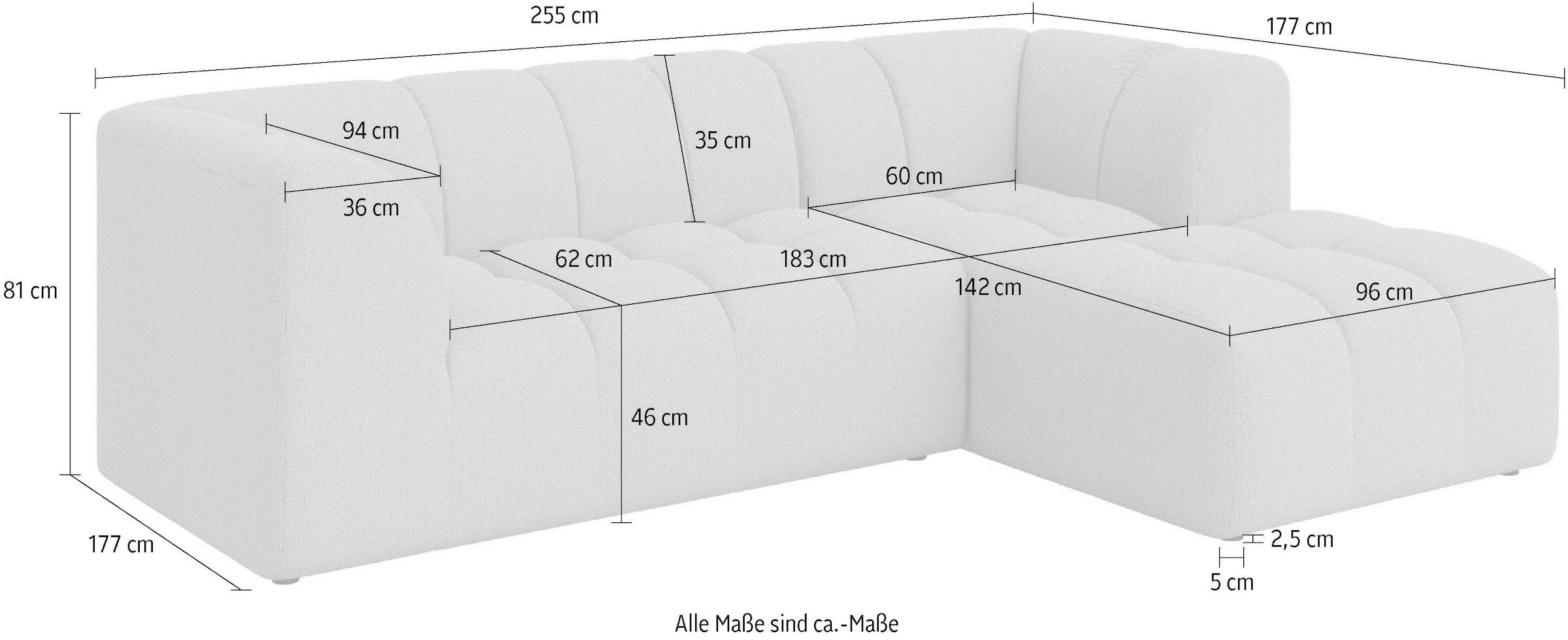 Home affaire Ecksofa »Tuure« L-Form, mit Welllenunterfederung